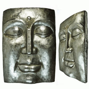 Buddha Face in Silver (55x40cm)