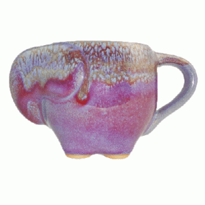 Celadon Purple Elephant Cup