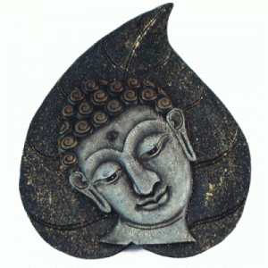 Buddha Face on Po Tree Leaf