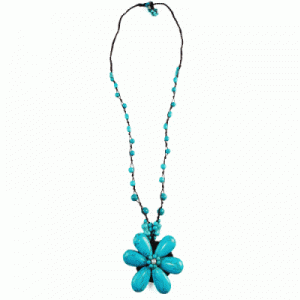 Turquoise Large Flower Necklace