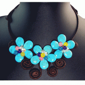 Turquoise Delicate Flowers Necklace