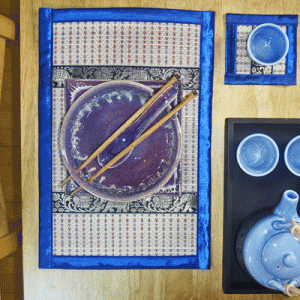 Handmade Reed Table Mats <br>Set of Six in Blue