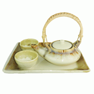 Celadon Oriental Cream Teapot Set