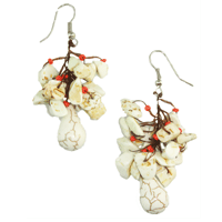 Short Drop Earrings with White Stones