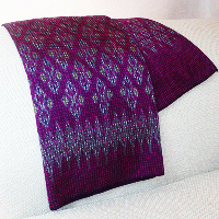 Traditional Isaan Patterned Cotton Throw in Purple