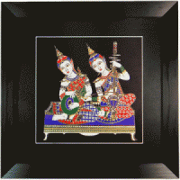 Thai Silk Print - Bow and Percussion Musicians