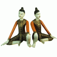 Thai men in traditional costume (pair)