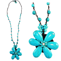 Turquoise Large Flower Necklace