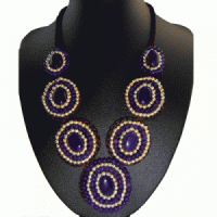 Deep Purple Stones and Beads Necklace