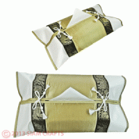 Antique Gold silk decorated tissue box cover