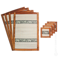 Handmade Reed Table Mats <br>Set of Four in Brown
