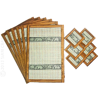 Handmade Reed Table Mats <br>Set of Six in Brown
