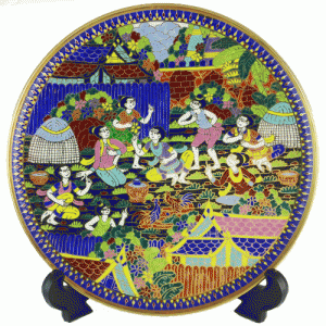 Benjarong Hand Painted Plate Kai Chon (Teekai)