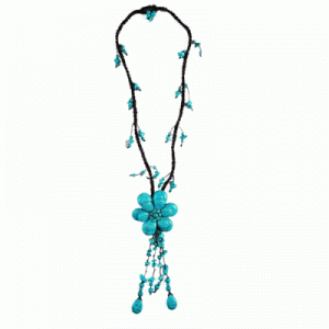 Turquoise Flower Long Necklace