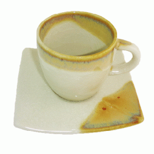 Cream Celadon Cup and Saucer