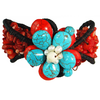 Turquoise and Red Bracelet