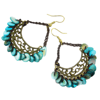 Chandelier Style Earrings with Turquoise Stones