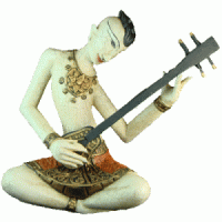 Thai Musician playing the Sueng (Lute)
