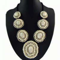 White Stones and Beads Necklace