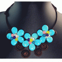 Turquoise Delicate Flowers Necklace
