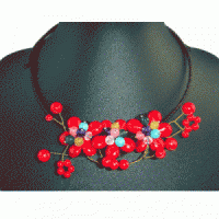Red Flowers Necklace