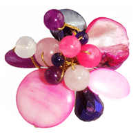 Oriental Flower Ring in Pink and Purple
