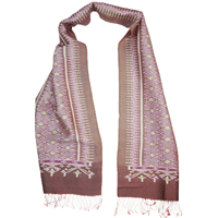 Traditional Thai Patterned Light Brown Scarf