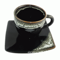Black Celadon Cup and Saucer